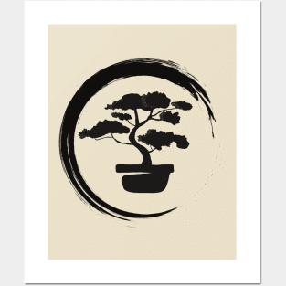 Brushed Bonsai circle Posters and Art